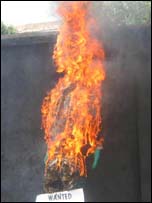Burning effigy
