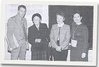 Y siaradwyr: Miss Sarah Owen, Glyn Roberts, Pat Rowley ac Elfrys Roberts.
