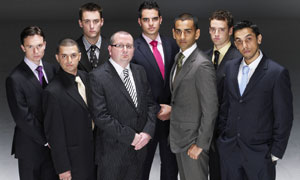 Paul Callaghan, Ifti Chaudhri, Rory Laing, Andy Jackson, Adam Hosker, Lohit Kalburgi, Simon Ambrose & Tre Azam in The Apprentice