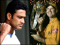 انیل کمبلےاور پونٹنگ (فائل فوٹو)