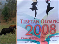 A bandeira das Olímpiadas do Tibete. Foto: Alexandre Casatti.