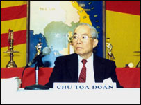 Ông Hà Thúc Ký, lãnh tụ đảng Đại Việt trong một cuộc họp ở hải ngoại