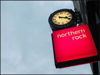 Northern Rock sign and clock Photo: Getty Images