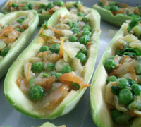 Courgettes with peas