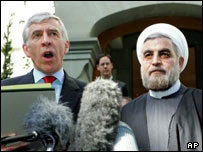 حسن روحانی و جک استرا وزير خارجه بريتانيا