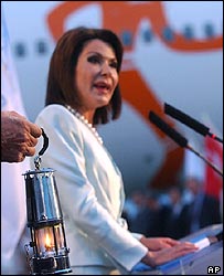 A diretora do comitê de organização dos jogos olímpicos de Atenas, Gianna Angelopoulos