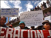 Manifestantes bolivianos