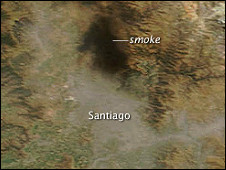 Imagem tirada por satélite da Nasa no sábado, 8 horas após o terremoto