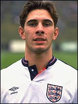 Paul Lake, representing England U-21s, in 1989