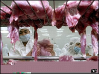 گوشت در سردخانه در چین