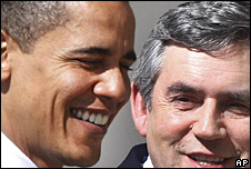 Gordon Brown meets Barak Obama