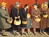 'The Queue at the Fish Shop' by Evelyn Dunbar