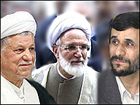 محمود احمدی نژاد - مهدی کروبی - اکبر هاشمی رفسنجانی