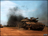 تانک اسرائیلی در نوار غزه