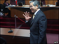 Alberto Fujimori chega a tribunal