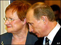 پوتين و هالونن روسای جمهوری روسيه و فنلاند