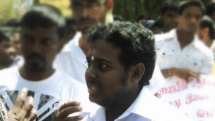 Student leader P Darshanan at a recent protest (file photo)