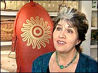 Hazel Selina and an eco pod