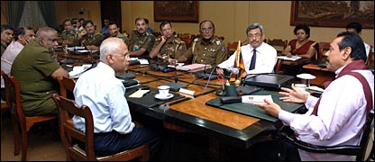 President Rajapaksa has convened a special  meeting with senior DIGs (photo by Chandana Perera) 
