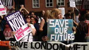 伦敦都会大学学生示威