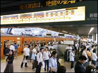 Estação de trem-bala após tremor