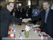 لاریجانی  و سولانا (عکس آرشیوی)