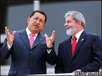 Hugo Chávez e Luiz Inácio Lula da Silva, em Brasília
