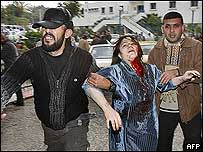 Mulher ferida nos ataques em Gaza