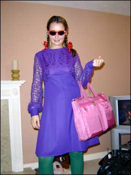 Woman dressed really badly.