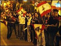 Manifestação contra a Síria em Beirute