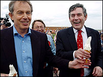 टोनी ब्लेयर और गोर्डन ब्राउन 