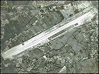 خوست کې د امريکا هغه هوايي اډه چې بريد پکې شوی و .