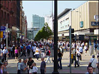 Shoppers on Market Street, Manchester