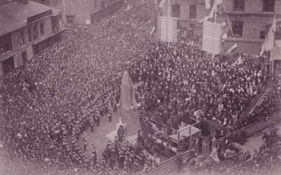 Bolckow statue covered