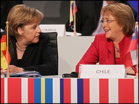 Angela Merkel e Michelle Bachelet