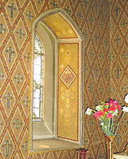 detailed arch window in Clonard Church, Belfast