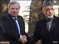 حامد کرزی و  یاپ دهوپ شفر در کابل