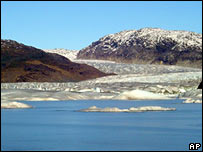 O antigo lago Témpanos