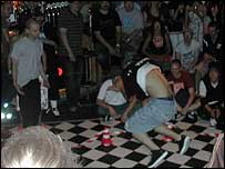 B Boy giving it his all