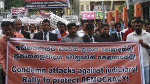 Protest in Colombo on Monday