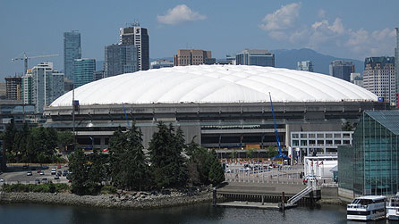 BC Place in Central Vancouver, which is the venue of the Opening and Closing Ceremonies of the 2010 Winter Olympics Games (officially known as the XXI Olympic Winter Games). copyright Arlene Gregorius/BBC