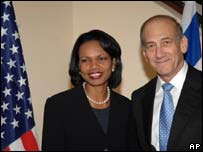 कोंडोलीज़ा राइस और एहूद ओलमर्ट