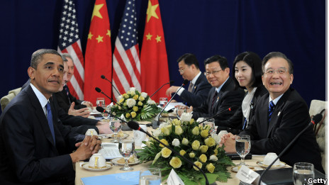 美国总统奥巴马和中国总理温家宝