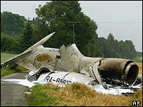 Turbina de avião russo envolvido em acidente