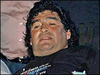 Uma das fotos mais recentes de Diego Maradona