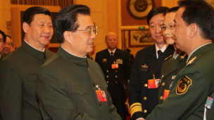 Hồ Cẩm Đào và Tập Cận Bình tại phiên họp Quốc hội hồi tháng 3