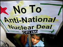 இந்திய அமெரிக்க அணுசக்தி உடன்பாட்டை இடதுசாரிகள் எதிர்க்கின்றனர்