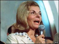 Isabelita Perón em discurso em 1976, em Buenos Aires