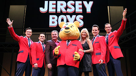 The Jersey Boys, Paul Ross, Gaby Roslin and Pudsey Bear