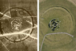 Aerial photographs of Stonehenge: 1906 (left), 2006 (right)